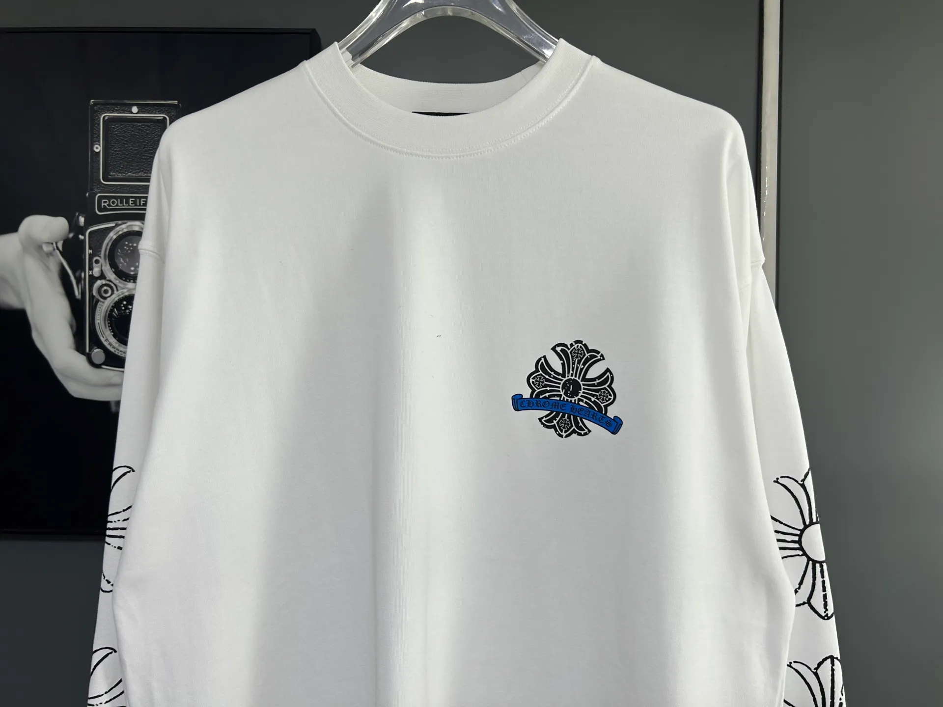 P230 2026 new (exclusive) Chrome Hearts autumn and winter limited edition heavyweight high-weight long-sleeved T-shirt, customized Dreamweaver Yayun ribbed cotton designer concept style Fabric: Heavy 380g Size: S M L XL Color: White Black